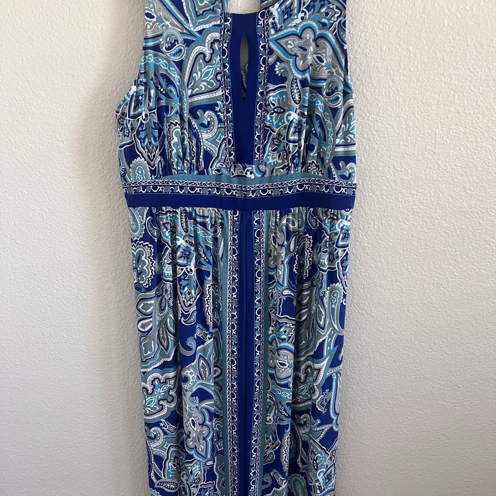 INC 2X Paisley Maxi Dress Boho Sleeveless Flowy Resort Vacation Stretch - Picture 4 of 7
